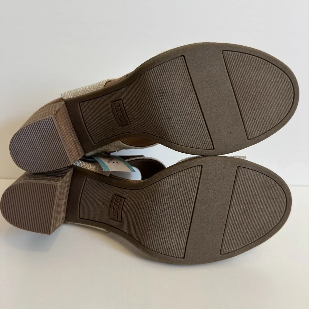 NWT TOMS Majorca Cutout Sandal -Natural Yarn Dye Cottagecore Modest Chic Comfort